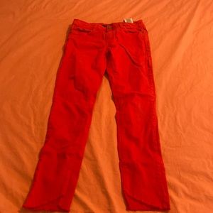 Red skinny jeans